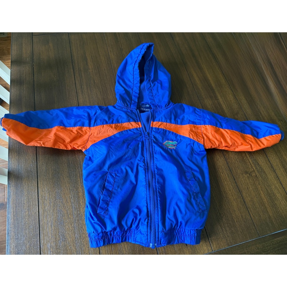 Red Oak Florida Gators Toddler 3T Hooded Windbreaker Jacket Blue Orange Fleece